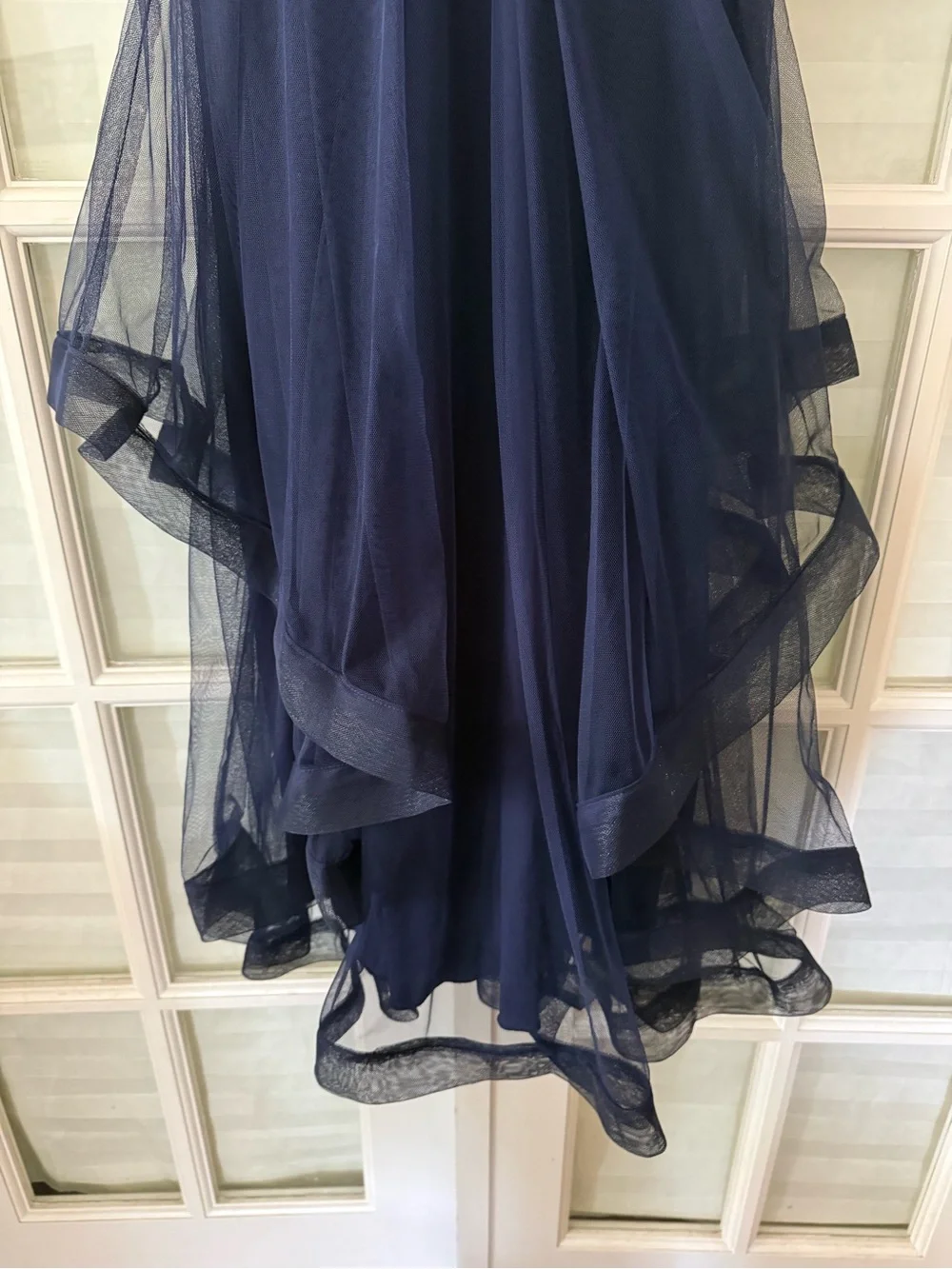 Speechless Navy Lace & Tulle Dress with Jeweled Waistband